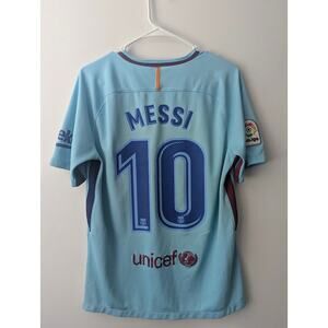 Barcelona 2017 2018 Away Lionel Messi Jersey Men Medium Nike Rare Blue